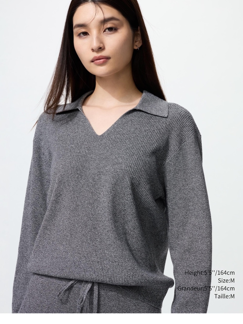 Ensemble Uniqlo (chandail-polo tricoté côtelé xs / pantalon tricoté côtelé xxs)